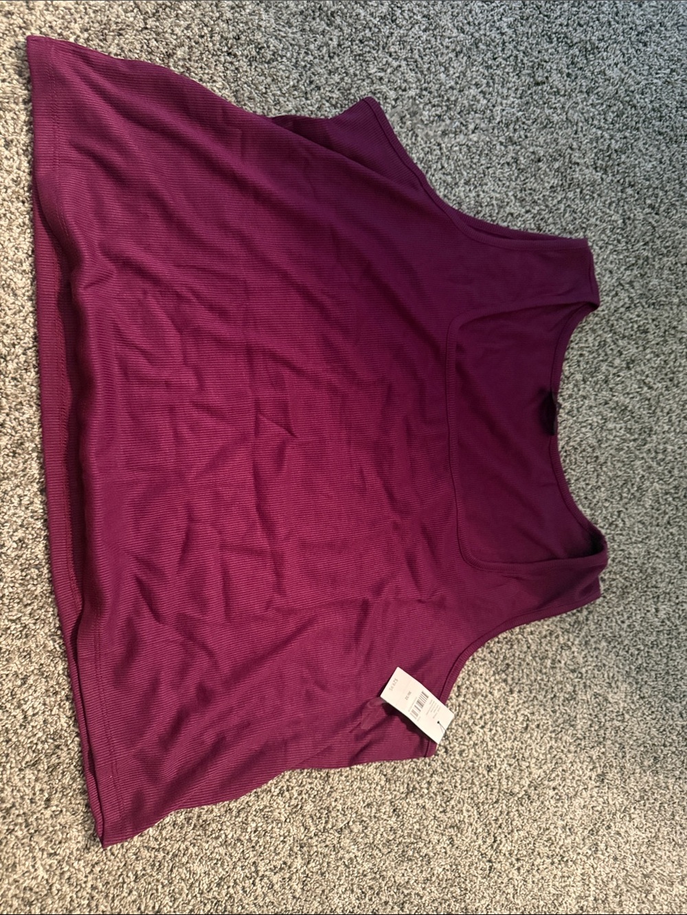 Lane Bryant Sleeveless Square-Neck Crop Tank Top - Plum